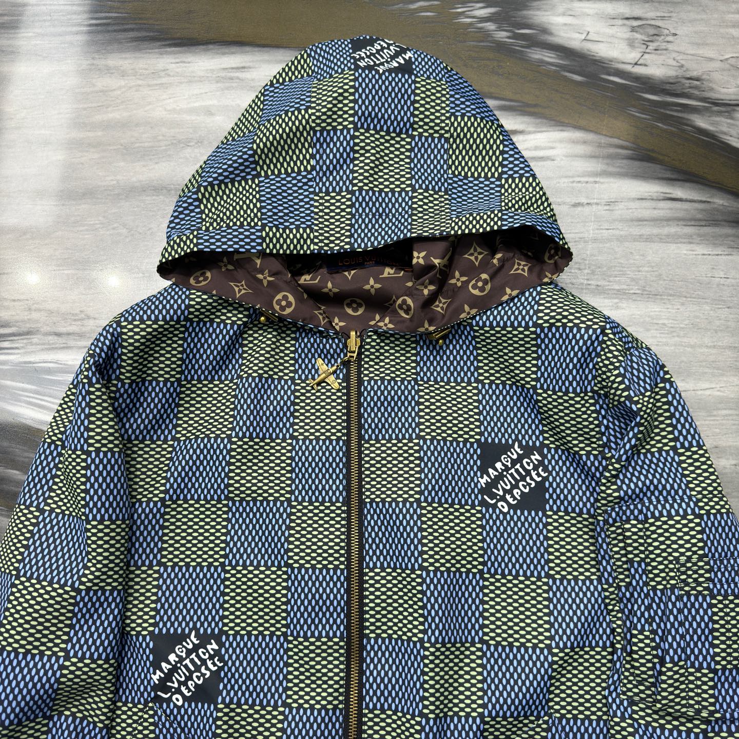 Damier Reversible Windbreaker