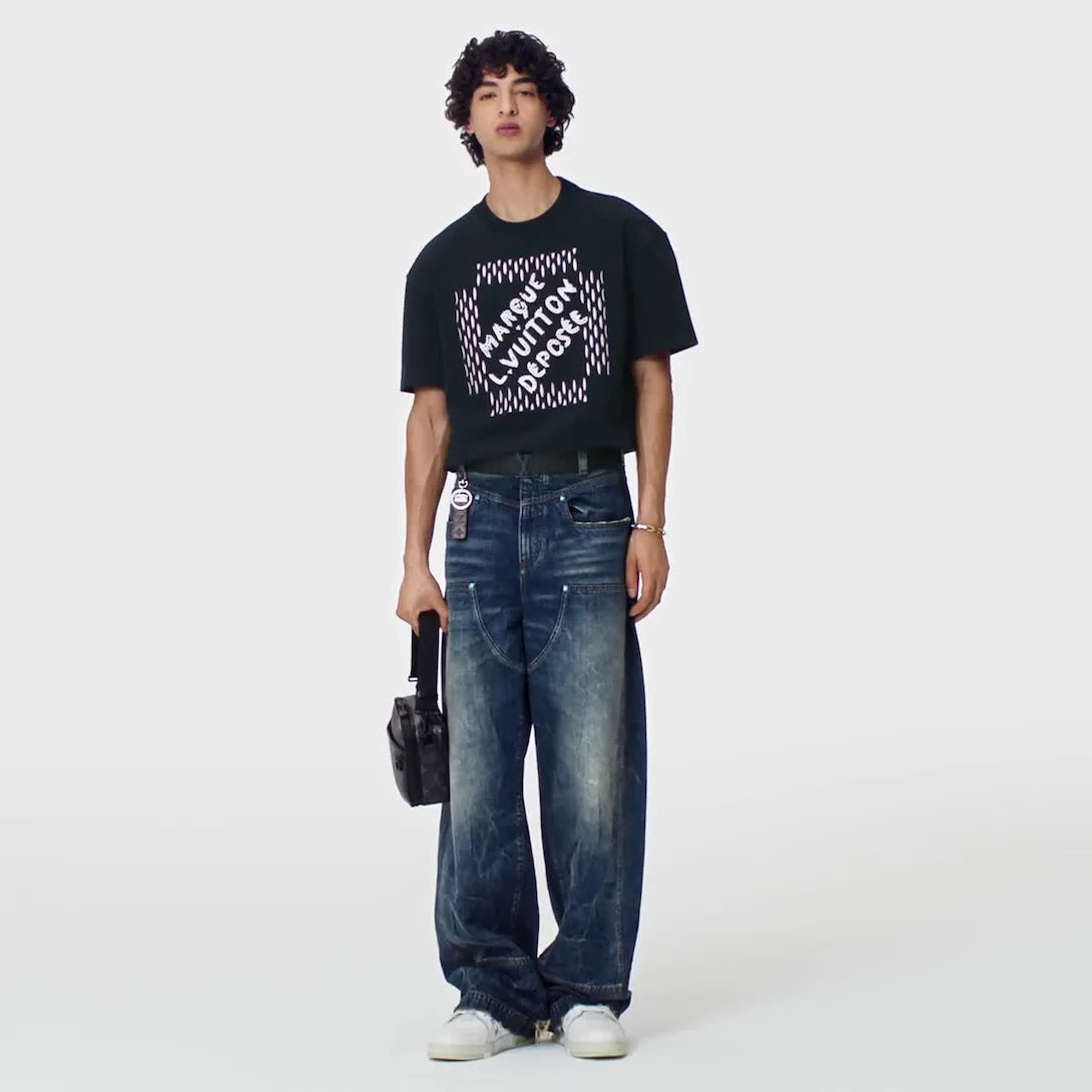1AFVB2 Embroidered Signature Cotton T-Shirt