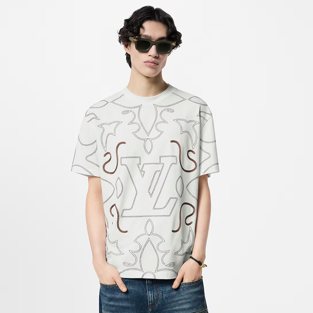 1AFWVN Embroidered Cotton T-Shirt