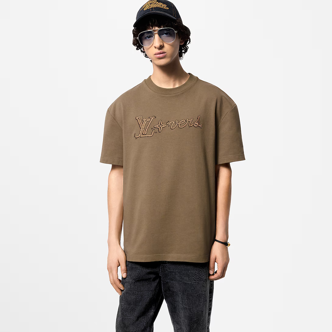 Embroidered Signature Cotton T-Shirt 1AFXP1