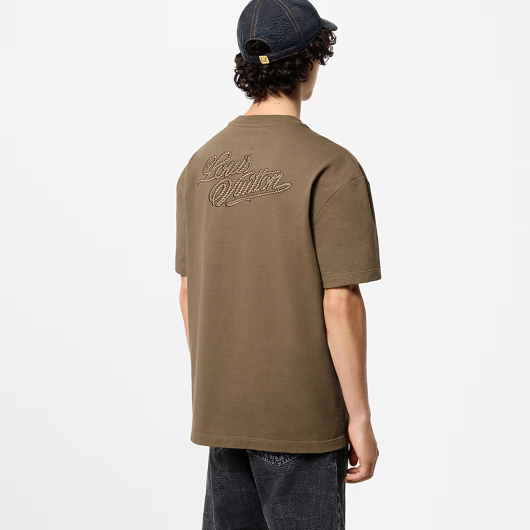 Embroidered Signature Cotton T-Shirt 1AFXP1