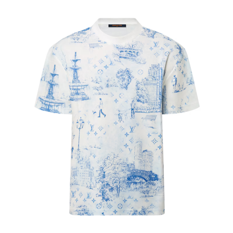 1AGJYZ Printed Cotton Pique T-Shirt