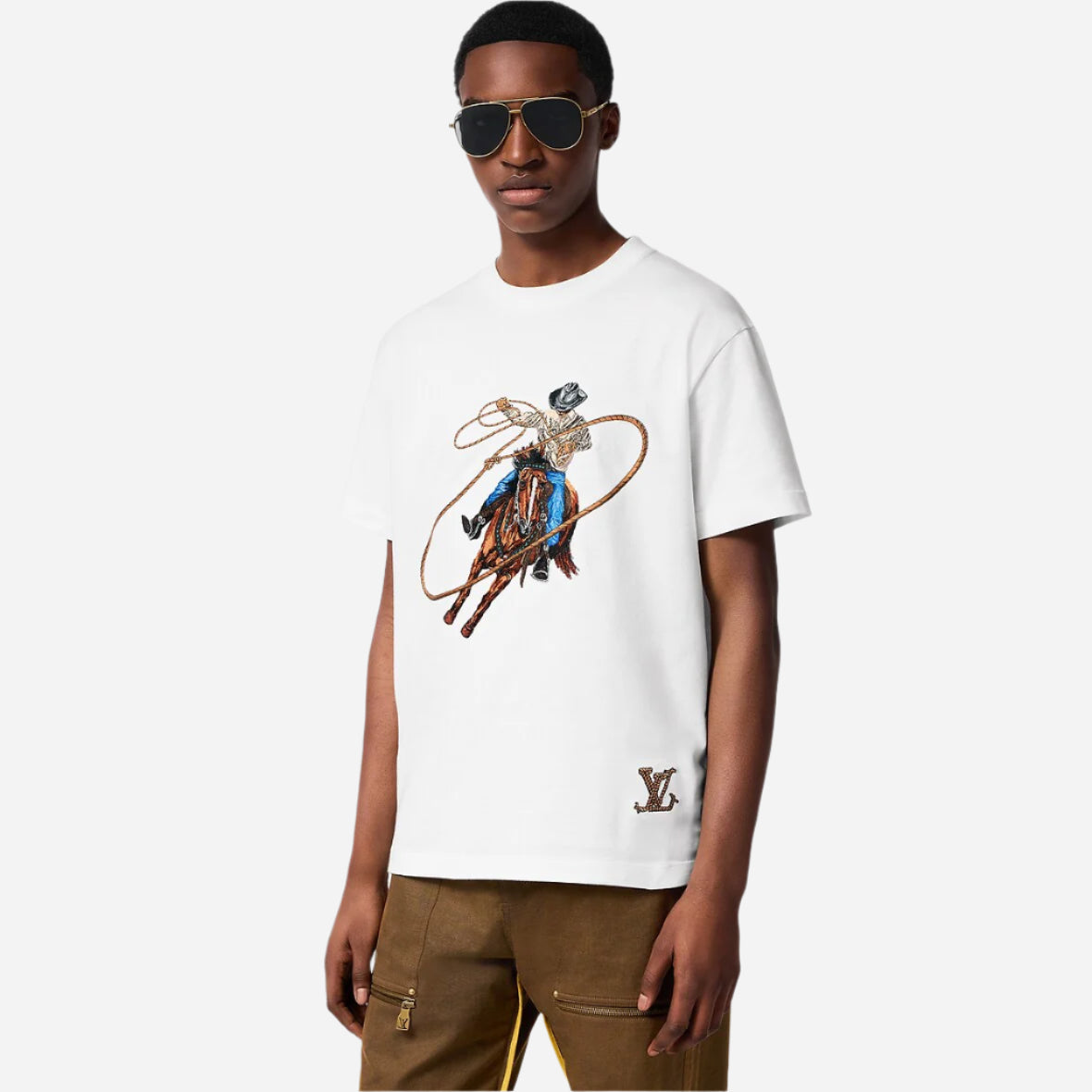 1AFXNO Graphic Embroidered Cotton T-Shirt