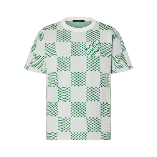 Damier Knitted Short-Sleeved Crewneck