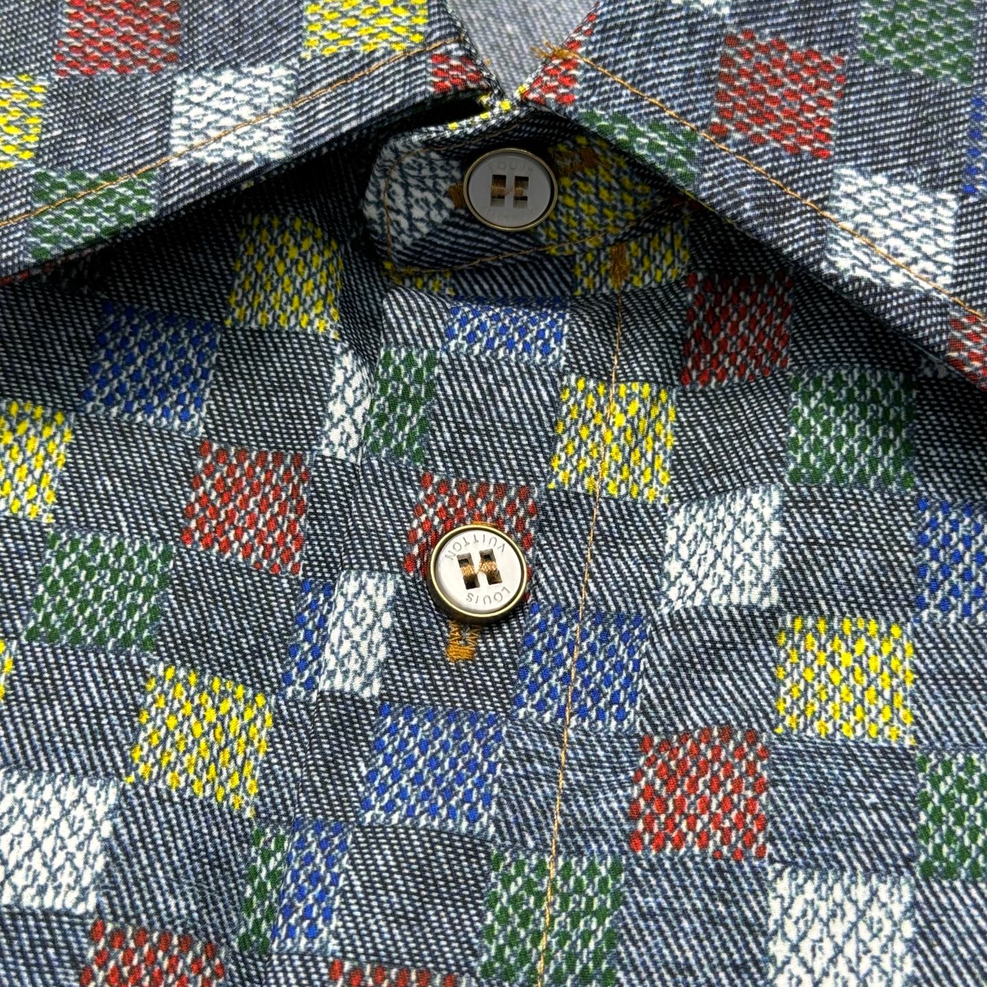 Shirt Damier Chambray Short-Sleeved