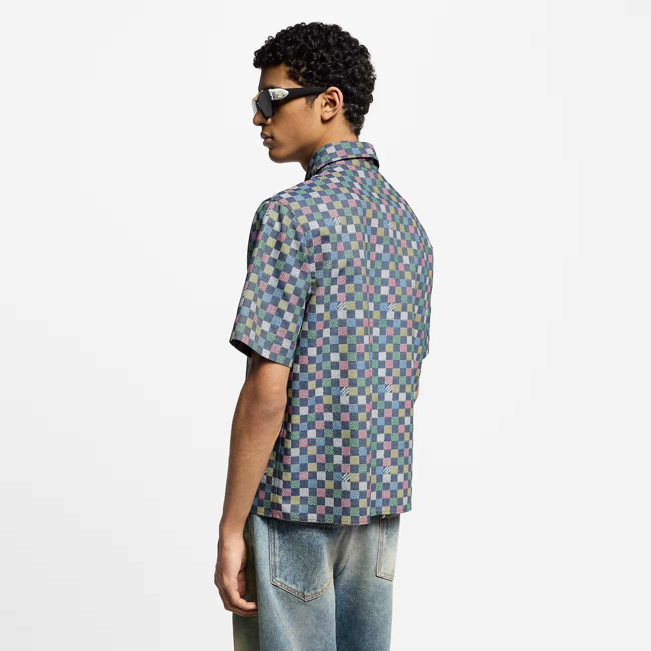 Shirt Damier Chambray Short-Sleeved